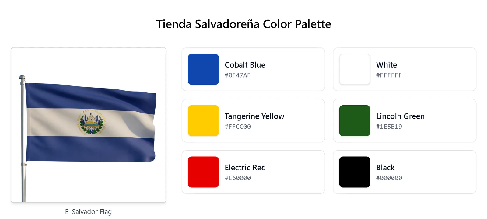 Color palette inspired by the Salvadoran flag