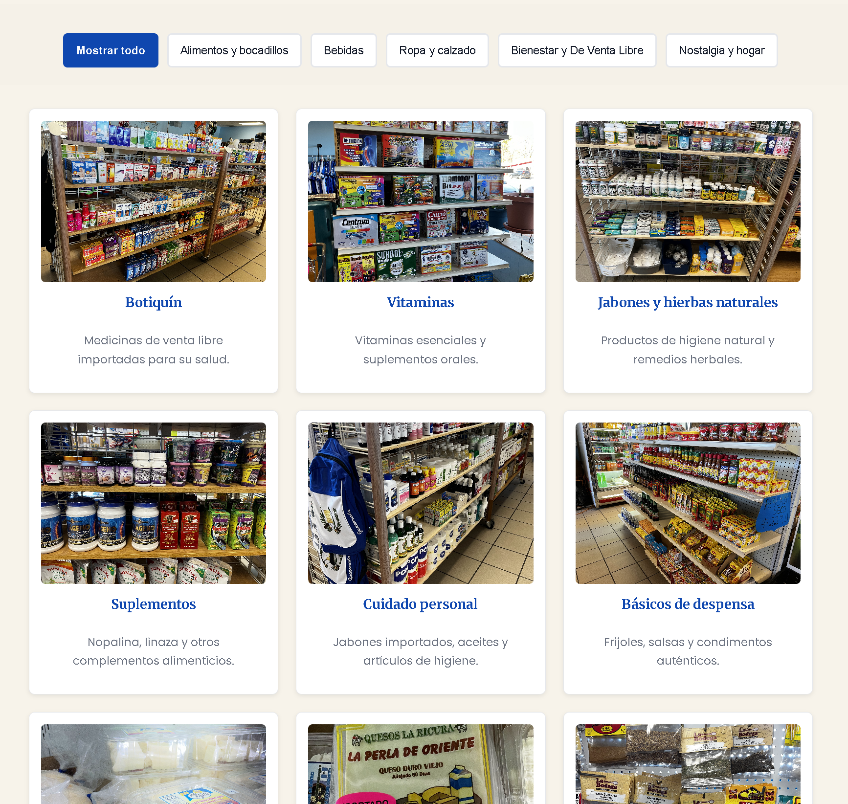 Items Page with Filters